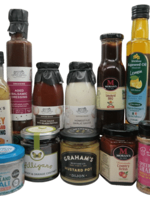 Selection of Irish Artisan condiments for a BBQ