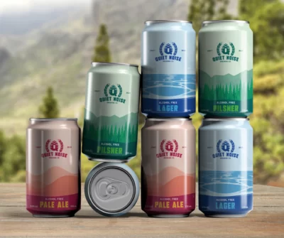 Cans of non alcoholic beers