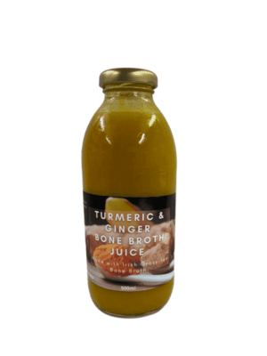 Bottle of Spear and Arrow Natural Bone Broth Turmeric Juice