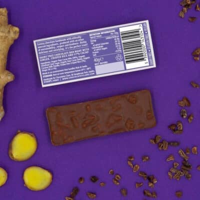 Ginger Crisp Bar back of packaging by Chocolatey Clare