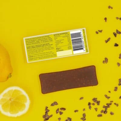 Lemon Crunch Bar back of packaging by Chocolatey Clare