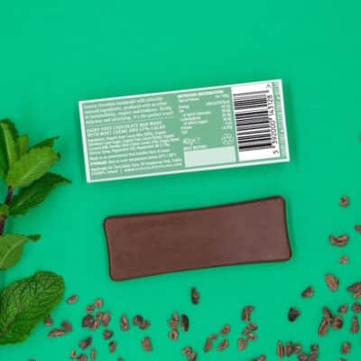 Mint Creme Bar back of packaging by Chocolatey Clare