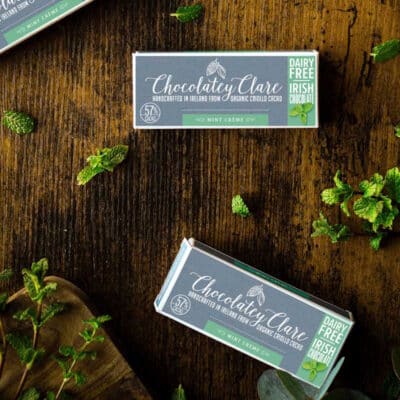 Mint Creme Bar on wooden background by Chocolatey Clare