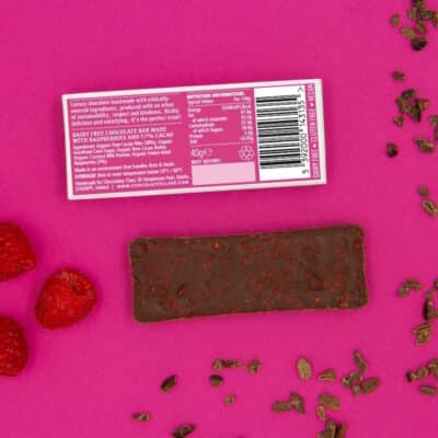 Really Raspberry Bar back of packaging by Chocolatey Clare