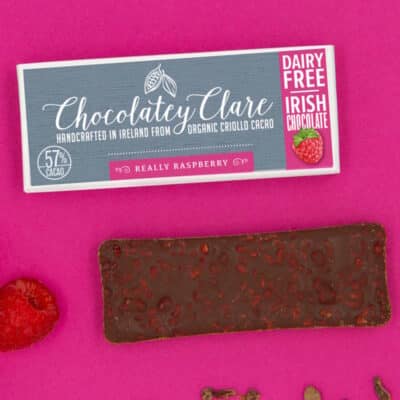 Really Raspberry Bar front of packaging by Chocolatey Clare