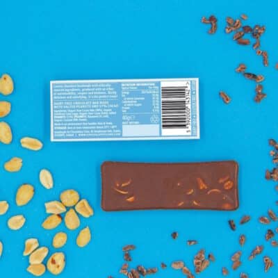 Salted Peanut bar back of packaging by Chocolatey Clare