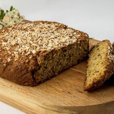 Organic Gluten-Free Bread Mix by The The Merry Mill on a bread board