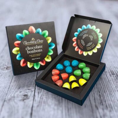 Vegan Chocolate Bonbons Open Box by Chocolatey Clare